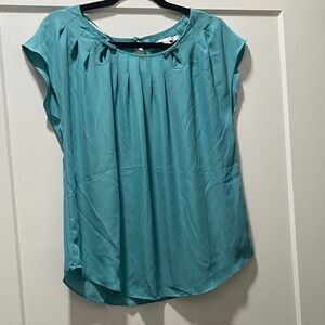 LC Lauren Conrad Teal Pleated Blouse